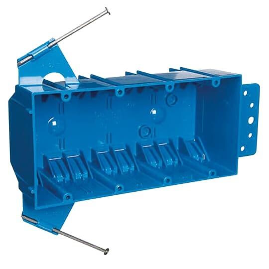 B455A-UPC Carlon New Work Outlet Box, PVC, 60 cu-in Capacity, 4 Gangs