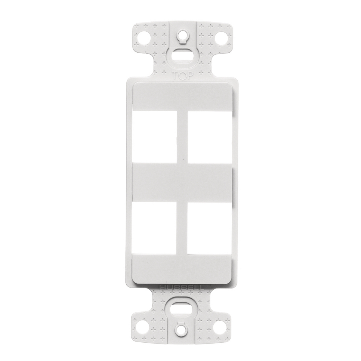 NS614W Standard Decorator Keystone Frame, 1 Gangs, 4 Ports, High-Impact Thermoplastic, White