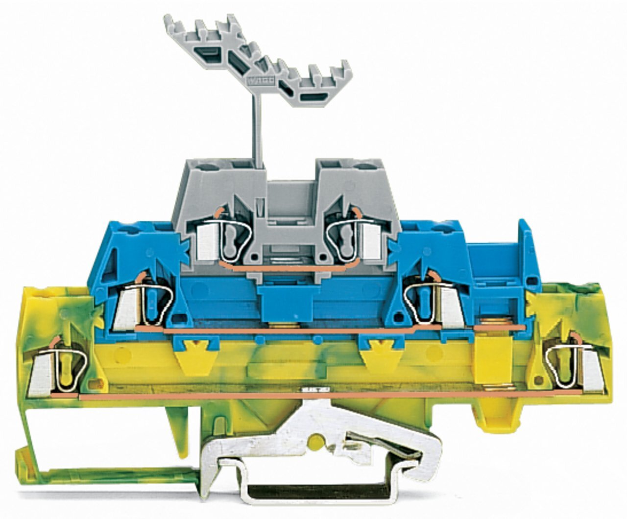 280-547 Operating Tool Deck Terminal Block, 500 V, 20 A, 28 to 12 AWG Wire, 3 Poles, DIN Rail Mount