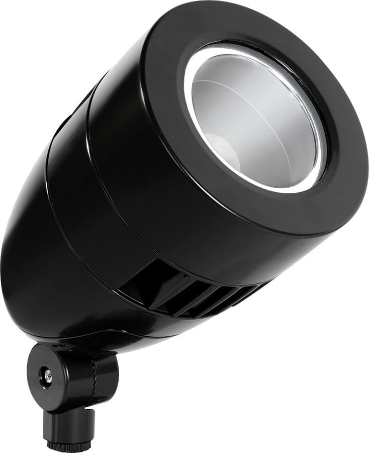 HNLED13B LFLOOD Bullet Shape Landscape Light With Narrow Spotlight Reflector, 14 W Fixture, 120/208/240/277 VAC, Black Housing