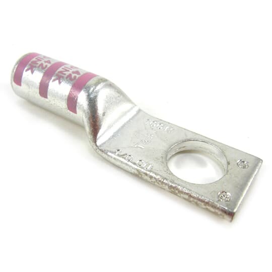 54950BE Color-Keyed 54900 1-Hole Non-Insulated Compression Lug, 1/0 AWG Copper/Stranded Conductor, Die Code: 42, 1/2 in Stud, Copper