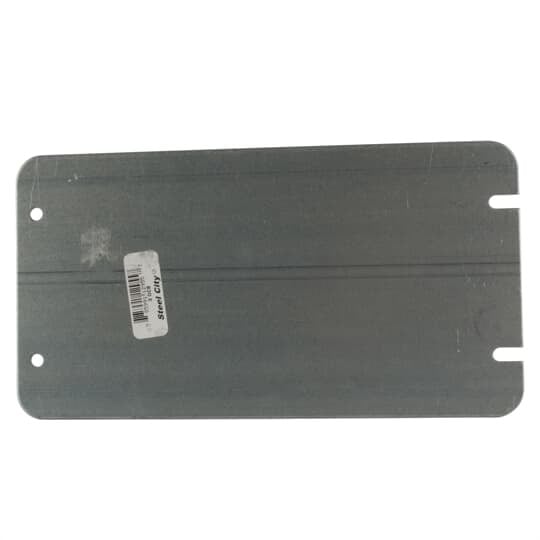 3-GCB Steel City Flat Outlet Box Cover, 8-13/16 in L x 4-11/16 in W, Blank Cover, Steel