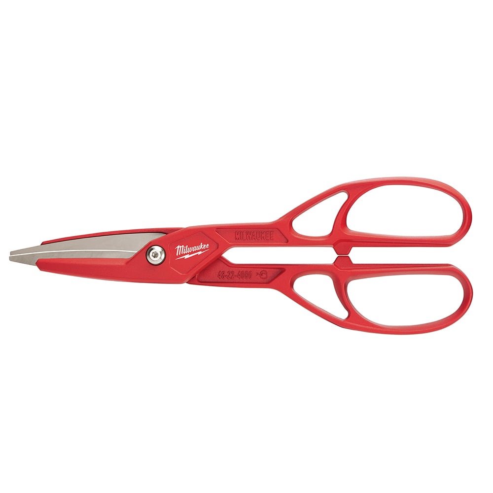48-22-4006 Lightweight Tinner Snip, 24 ga Cold Rolled Steel, 26 ga Stainless Steel Cutting, 3-1/2 in L of Cut, Left/Right/Straight Snip, Steel Blade, Steel Handle