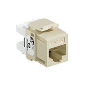 6110G-RI6 eXtreme QuickPort Channel Rated Crimp UTP Connector, Cat 6a Module, Flush Mount, 1 Port, Plastic, Ivory