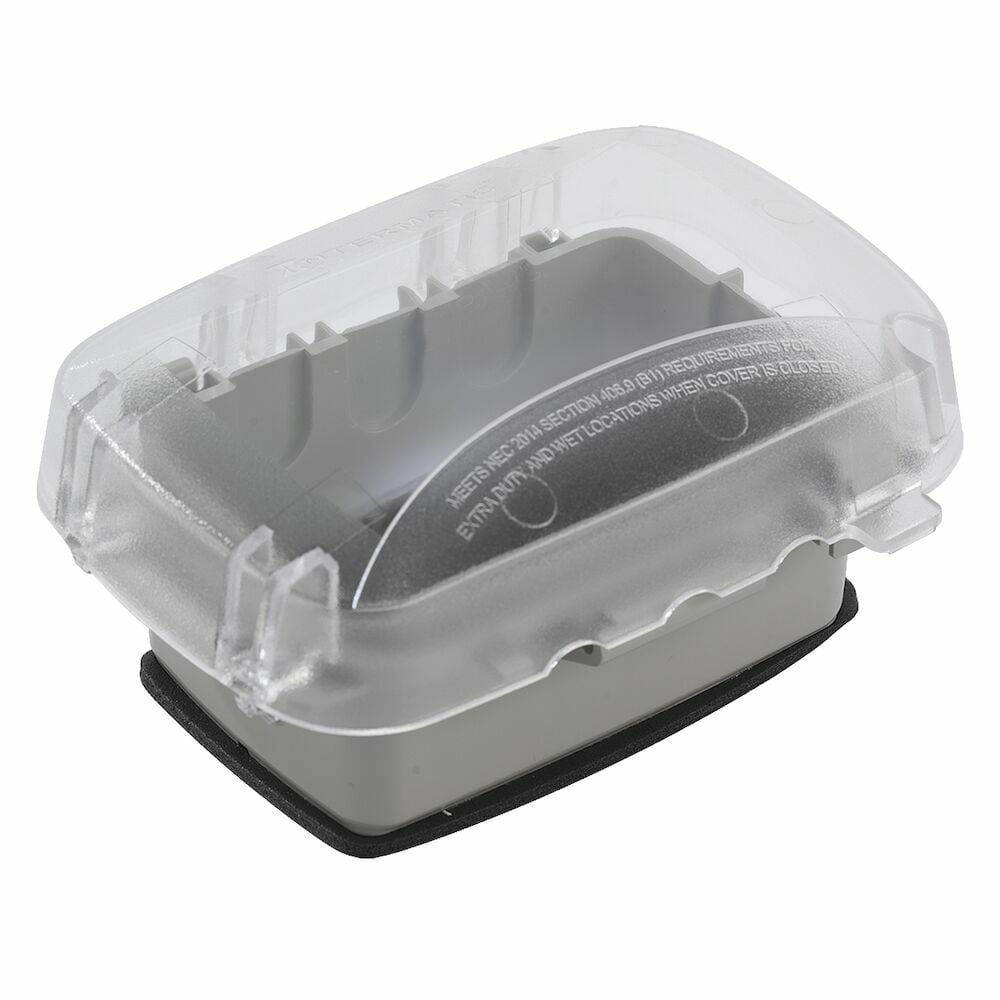 WP5100C Heavy Duty Non-Metallic Weatherproof While-In-Use Cover, 6-1/2 in L x 4-3/4 in W x 2-3/4 in D, Receptacle Cover, Polycarbonate