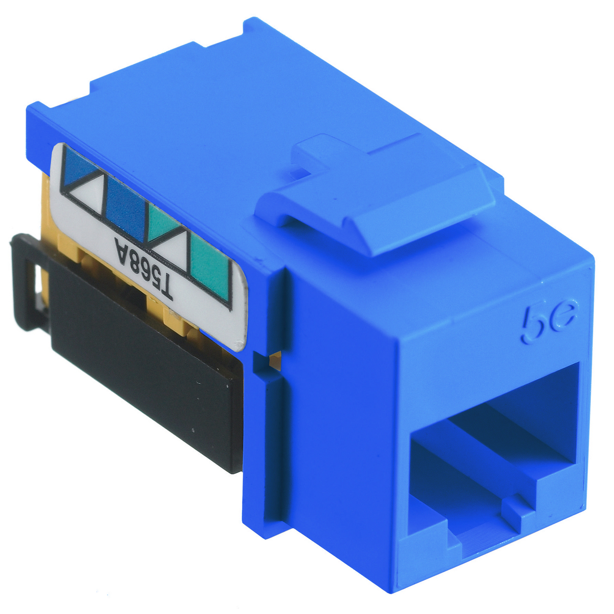 NSJ5EB Standard Universal A/B Modular Jack, Cat 5e Module, Screw Mount, Blue