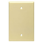 1-Gang No Device Blank Wallplate, Midway Size, Thermoset, Box Mount, Ivory