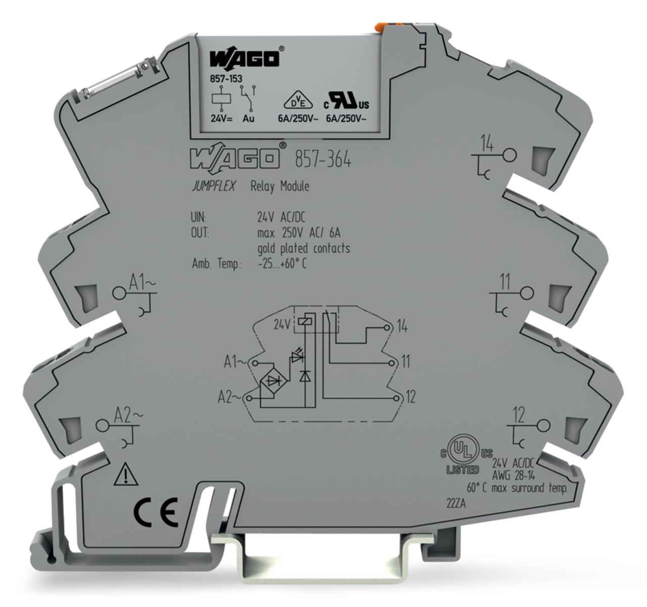 857-364 Relay Module, 24 V AC/DC, 6 A
