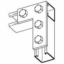 B143AL Flat Corner Plate, 4 Holes, 5-3/8 in L x 3-1/2 in W x 1/4 in THK, Aluminum
