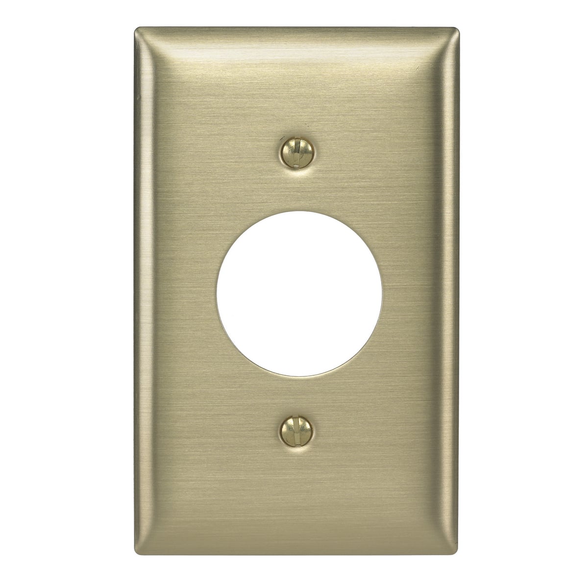 SB7 Standard Receptacle Wall Plate, 1 Gangs, 4-1/2 in W x 2-1/2 in H, Brass