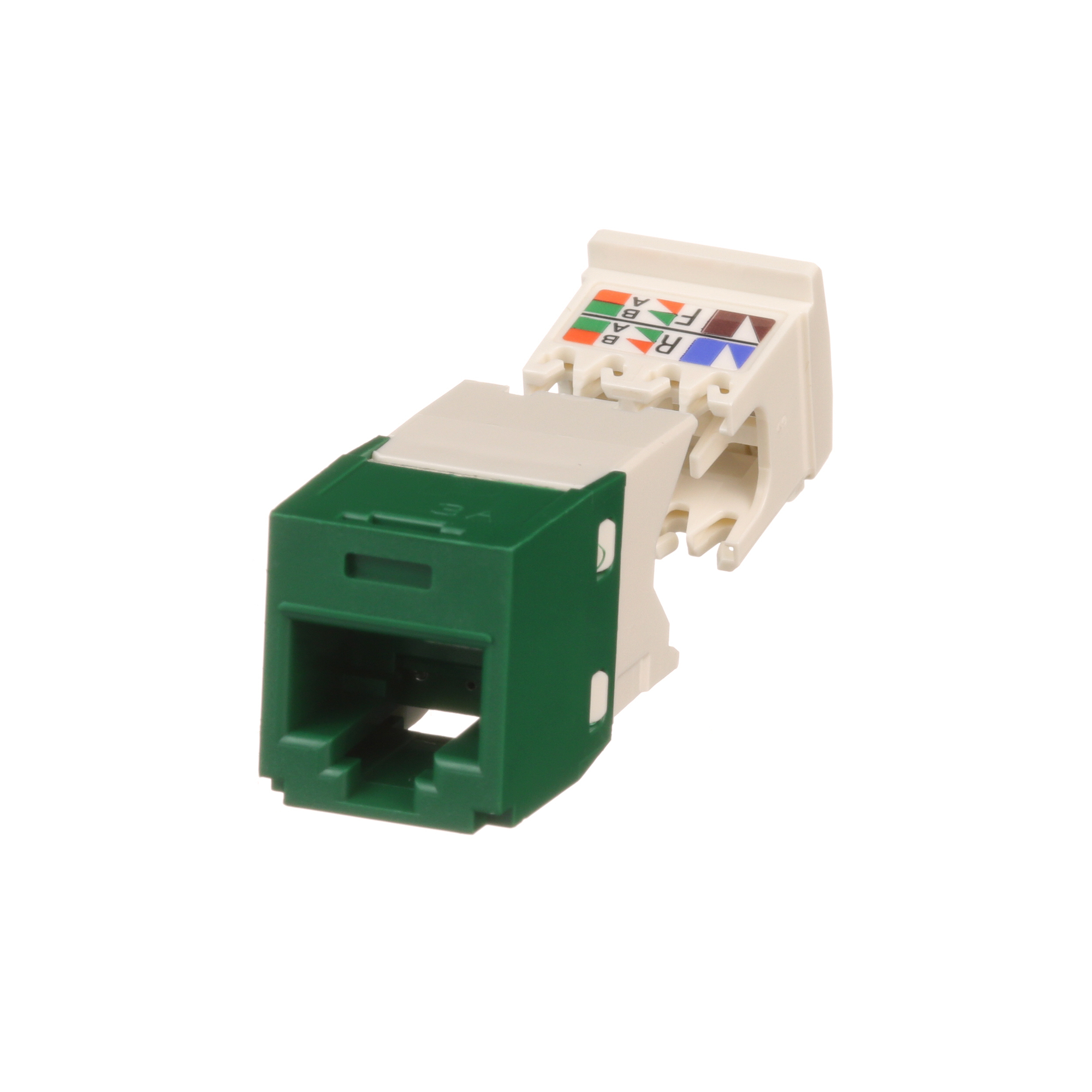 CJ688TGGR PanNet TX6 Plus 8-Position 8-Wire Universal TG Style Unshielded Jack Module, Cat 6 RJ45/Mini-Com Module, Surface Mount, 1 Port, ABS/Polycarbonate, Green