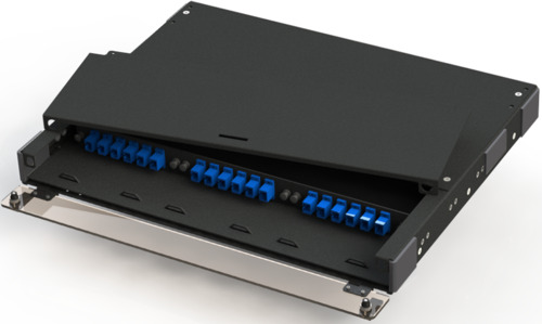 045-686-10 Multilink Slide Out Fiber Distribution Unit, 3 Panels Fiber, 1 Trays, 1U Rack, Black, Steel