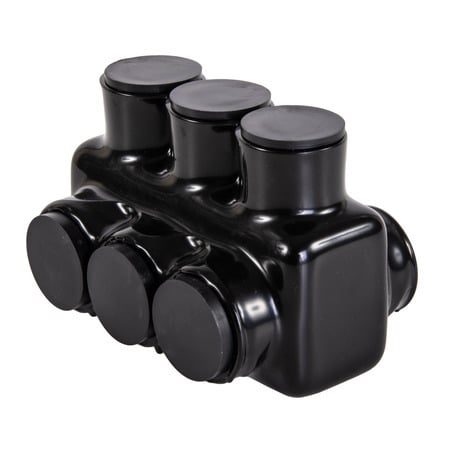 IPLD250-3 Polaris IPLD Double Sided Entry Insulated Multi-Tap Connector, 6 AWG to 250 kcmil Aluminum/Copper Conductor, Plastisol