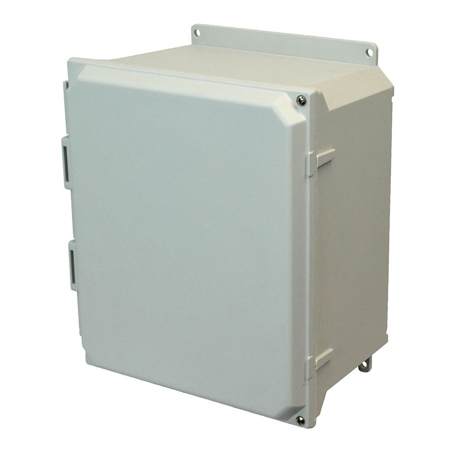 AMU1426HF Ultraline JIC Size Junction Box With Flush, Cover, 14.05 in H x 12.27 in W x 6.13 in D, Hinged 2-Screw Solid/Opaque Cover, NEMA 4X NEMA Rating, ULTRAGUARD Fiberglass Reinforced Polyester/Thermoset