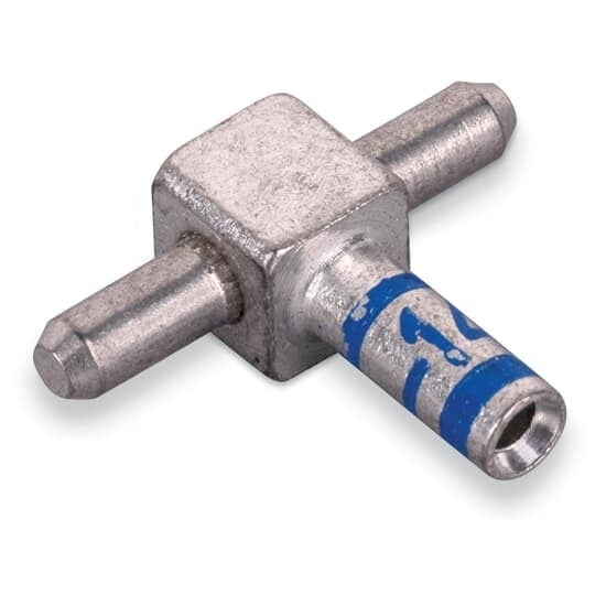 M2D1614M-0 Color-Keyed 2-Load Male Motor Lead Pigtail Disconnect, 16 to 14 AWG Beryllium Copper Conductor, 1/8 in Stud, Copper