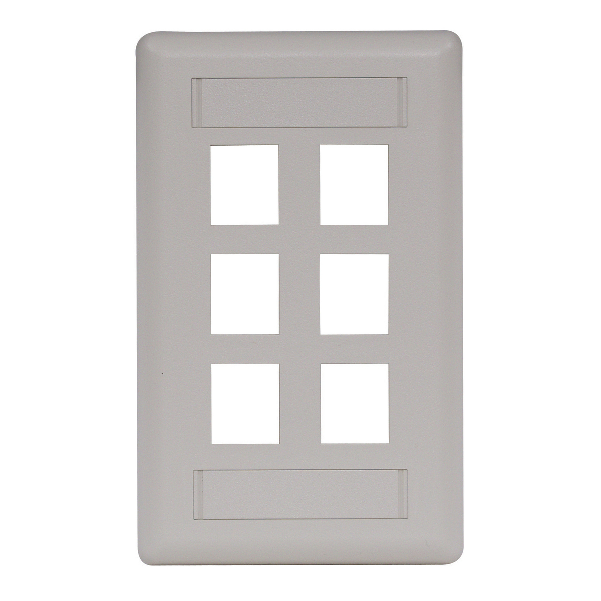 IFP16OW Molded Rear Load Standard Keystone Faceplate, 1 Gangs, 6 Ports, Phone/Data/Multimedia Module, Fastened Mount, High-Impact Thermoplastic