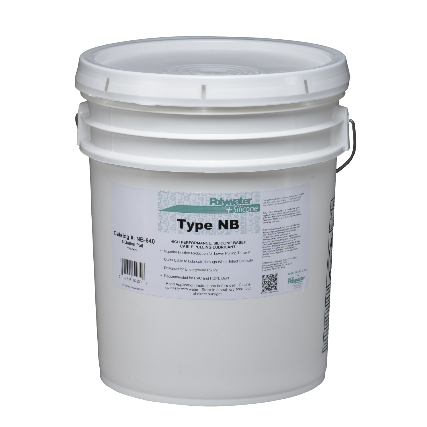 NB-640 Type NB Cable Pulling Lubricant With Rollers, 5 gal Pail, Liquid Form, Cream, 1