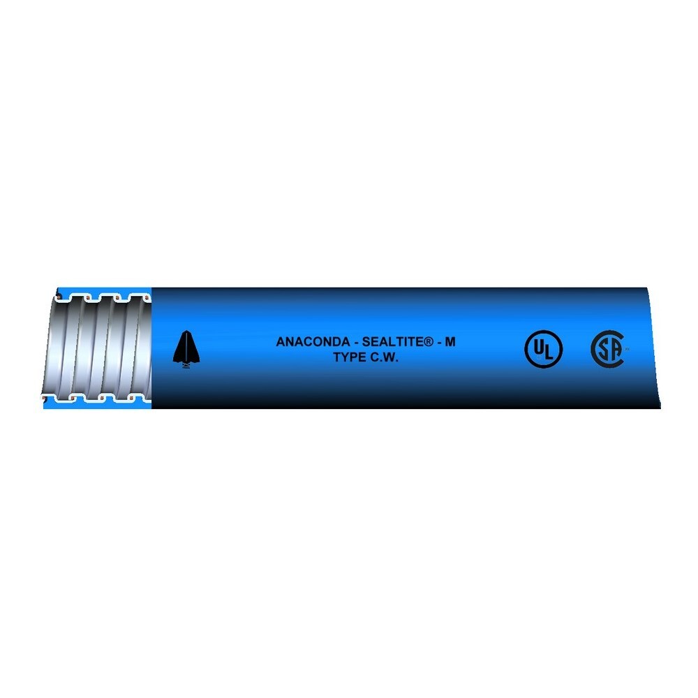 34513 Type CW Standard Liquid Tight Flexible Metal Conduit With Integral Bonding Wire, 1/2 in Trade, 0.622 to 0.642 in ID x 0.822 to 0.84 in OD, 1000 ft Reel L, Thermoplastic PVC/Steel