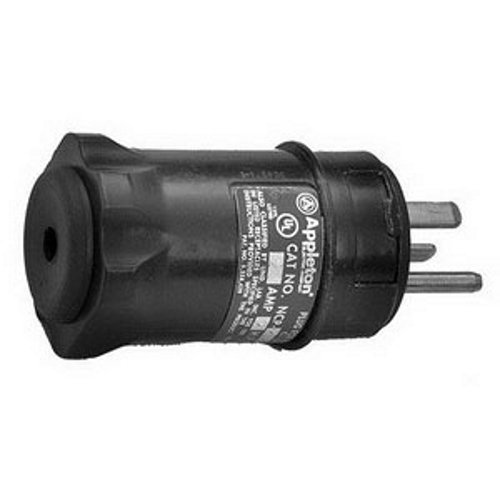 NCP2023 U-Line Interchanger Straight Blade Plug, 125 V AC, 20 A, 3 Poles, 2 Wires