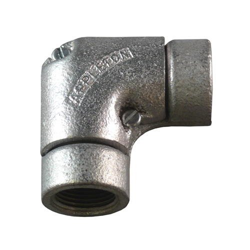 PFFL-100 Female Pulling Elbow, 1 in Trade, 90 deg, Malleable Iron, Triple-Coated