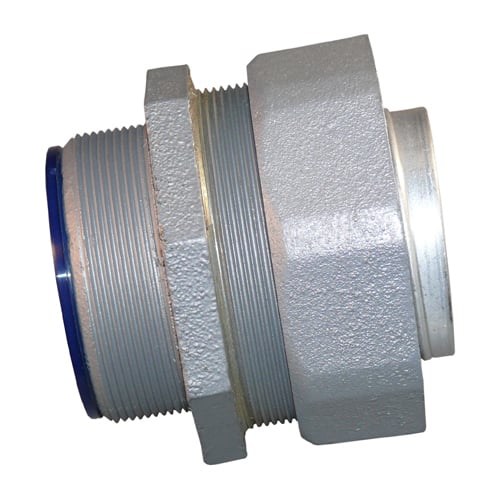 PG125-STB Concretetight Liquid Tight Oiltight Raintight Conduit Connector With Nylon Insulated Throat, 1-1/4 in Trade, Straight, Malleable Iron, Triple Coated