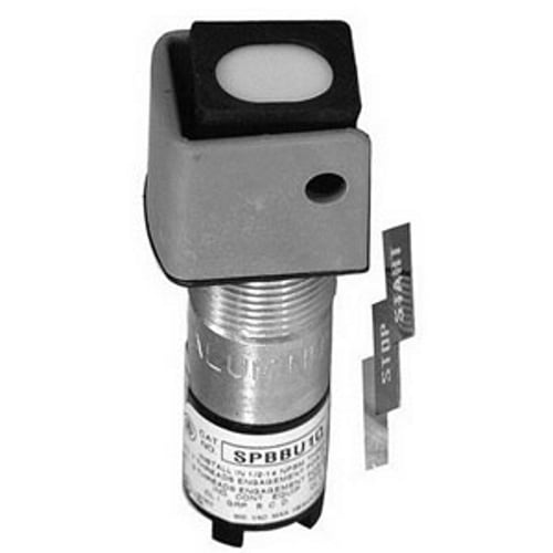 SPBBU1Q Heavy Duty Factory Sealed Universal Non-Illuminated Pushbutton With 1/2 in to 3/4 in Enlarger, Weather Boot, Guard, Start, Stop and Blank Nameplates, 1NO-1NC Contact