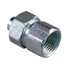 Female Liquidtight Connector with Threaded Hub, 1 inch, Malleable Iron, Zinc Electroplated