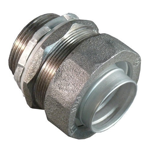 Straight Liquidtight Connector with External Grounding Lug, 1-1/2 inch, Copper-Free Aluminum, Epoxy Powder Coated