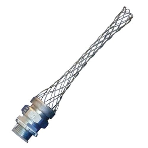 STB-100SR Insulated Throat Oiltight Raintight Liquid Tight Conduit Connector With Stainless Steel Wire Mesh Strain Relief, 1 in Trade, 1.29 to 1.32 in Cable Openings, For Use With Liquid Tight Flexible Metallic Conduit, Steel
