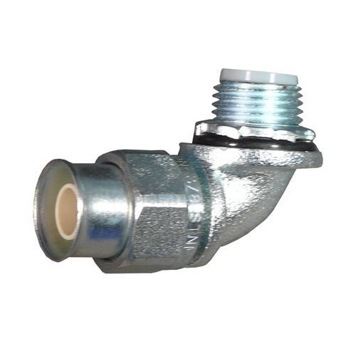 Flexible Non-Metallic 90 deg Type A Liquidtight Connector, 3/4 inch, Neoprene O-Ring/Nylon Ferrule