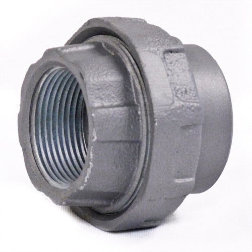 UNF Female Union; 3.5 Inch x 6.44 Inch, 4 Inch Trade, Aluminum, Natural