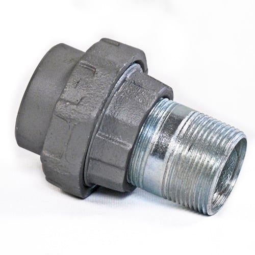 UNY350R Unilets Dust-Ignitionproof Explosionproof Conduit Union With Removable Male Nipple, 3-1/2 in, Malleable Iron, Triple Coated