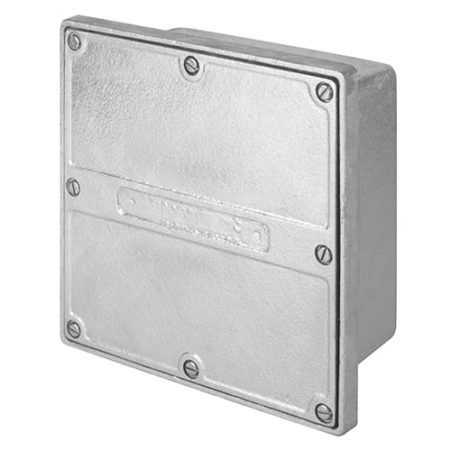 W-YR-181206 Dust-Tight Flanged Raintight Watertight Cast Junction Box, 18 in H x 12 in W x 6 in D, Recessed/Checkered Gasketed/Screw-On Cover, NEMA 1/2/3/3R/3S/4/5/6/6P/12/12K/13 NEMA Rating, Cast Iron