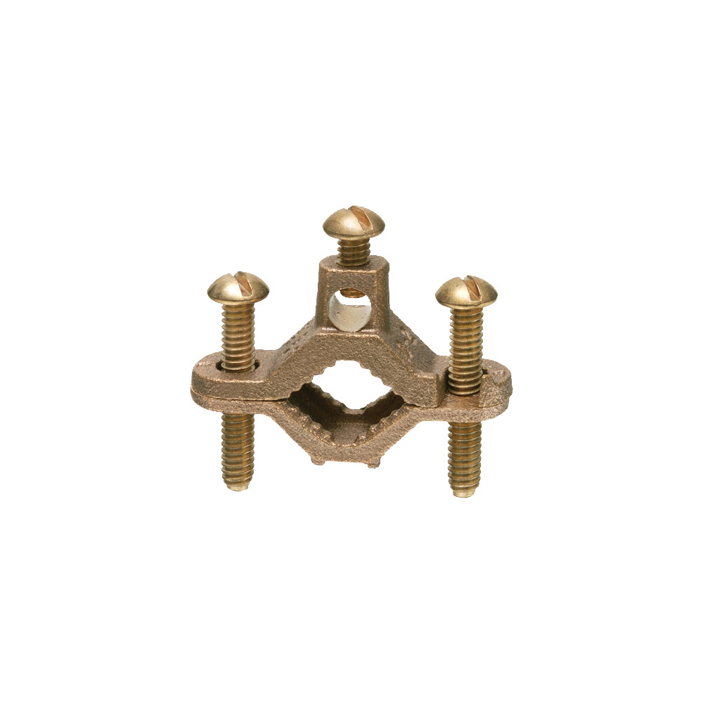 720DB Bare Wire Ground Clamp With Bronze Screw, 10 to 2 AWG Conductor, Solid Bronze