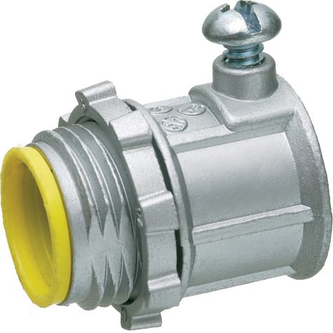 800A Set Screw Connector With Insulated Throat, 1/2 in Trade, For Use With Aluminum/Steel EMT Conduit, Die Cast Zinc