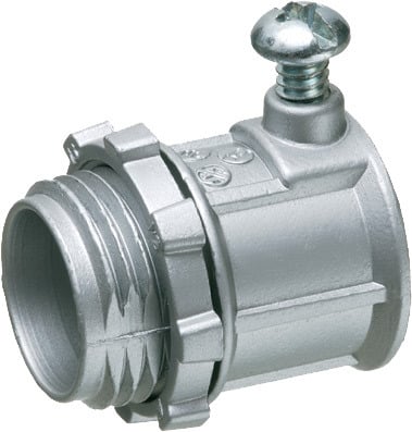 802 Set Screw Connector, 1 in Trade, For Use With Aluminum/Steel EMT/IMC/Rigid Conduit, Die Cast Zinc