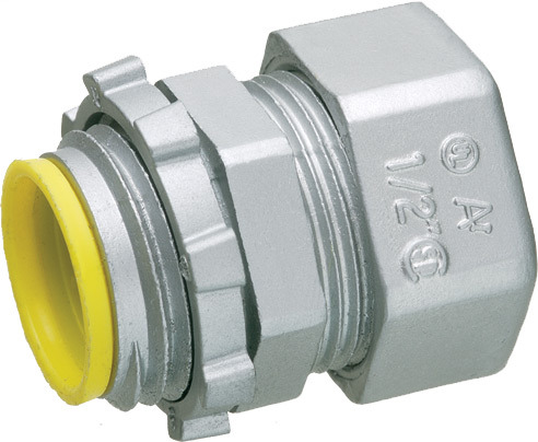 824A Concrete/Raintight Compression Connector With Insulated Throat, 1-1/2 in Trade, For Use With EMT Conduit, Die Cast Zinc