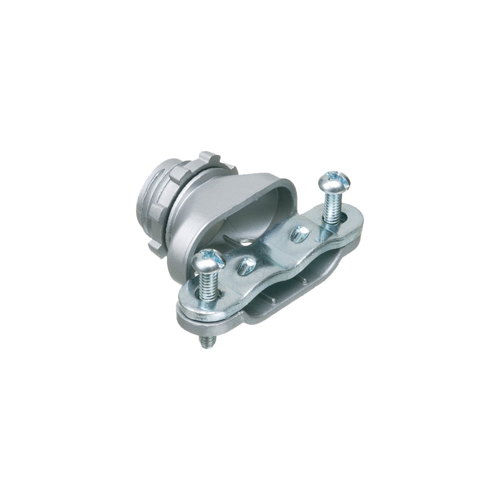 846SS Duplex Single Cable Connector With Steel Strap, 3/8 in Trade, 1/2 in Knockout, 0.21 to 0.612 in Cable Openings, Die Cast Zinc