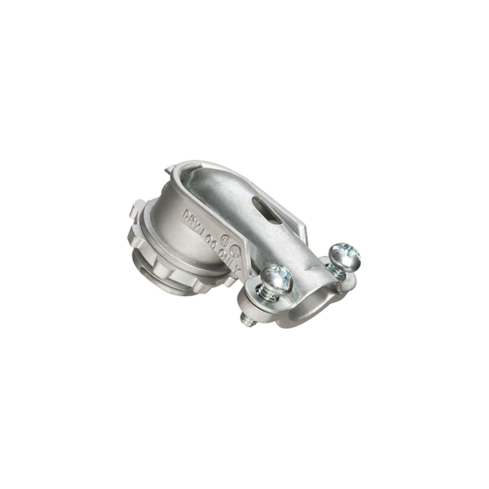 8510 90 degree Flex AC MC Connector, 4 inch, Zinc die-cast
