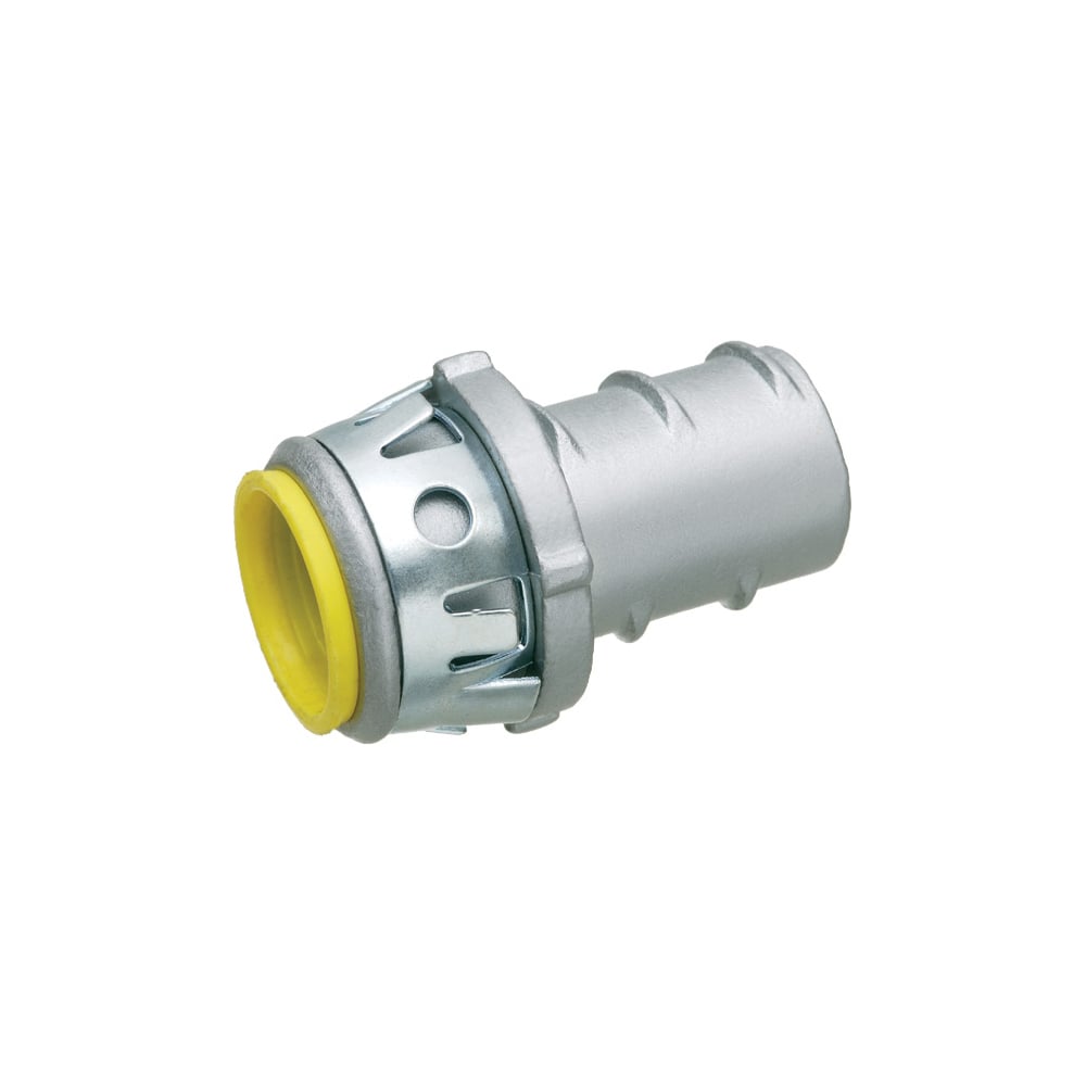 GF50AST Snap-Tite Screw-In Connector With Insulated Throat, Spring Steel Clip, 1/2 in Trade, For Use With Aluminum/Steel AC/MC/Flexible Metal Conduit, Die Cast Zinc