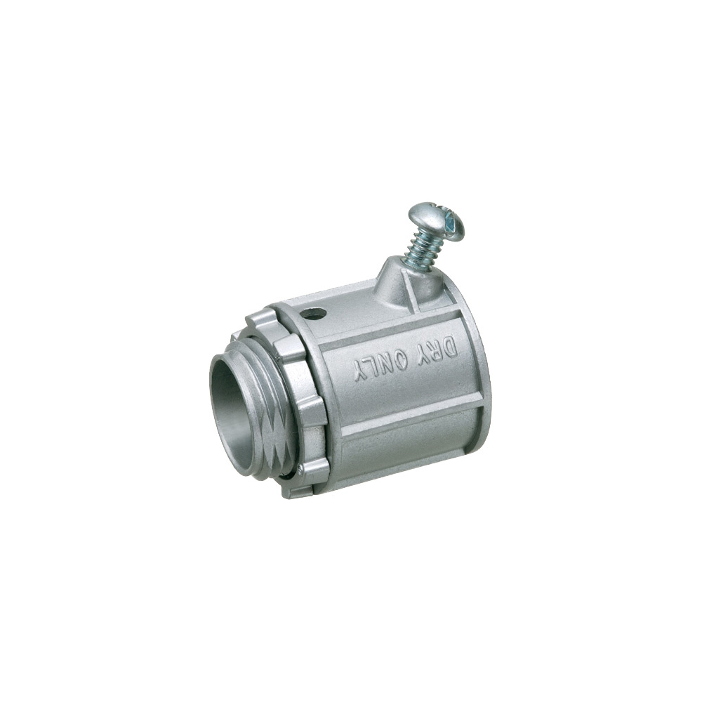 L48 Single Setscrew Cable Connector, 1/2 in Trade, 1/2 in Knockout, 0.625 to 0.915 in Cable Openings, Die Cast Zinc