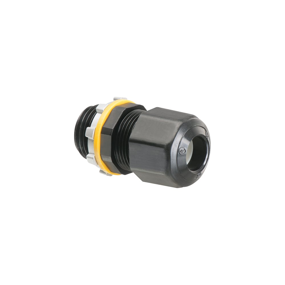 LPCG50 Low Profile Liquidtight Oiltight Strain Relief Cord Connector, 1/2 in Trade, 0.2 to 0.472 in Cable Openings, Nylon/Polyethylene/Santoprene/Zinc