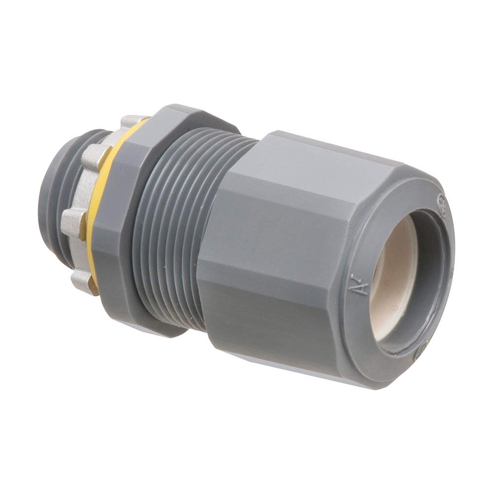 LPCG507 Low Profile Liquidtight Oiltight Strain Relief Cord Connector, 1/2 in Trade, 0.385 to 0.75 in Cable Openings, Nylon/Polyethylene/Santoprene/Zinc