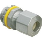 Low-profile zinc die-cast, liquid-tight, and oil-tight strain relief cord connector furnished with a sealing ring and locknut. Supports .100 to .360 cord range with a 3/4 inch trade size.