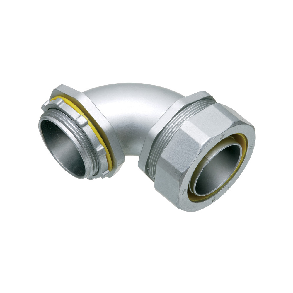 LT90150 Form B Straight Connector With 1-1/2 in Knockout, 1-1/2 in Trade, 90 deg, Die Cast Zinc