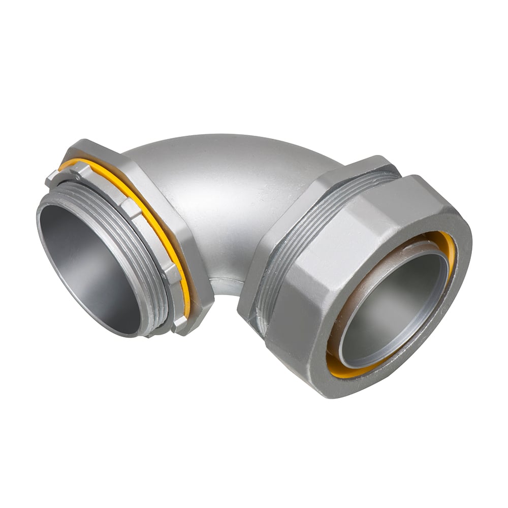 LT90200 Connector With 2 in Knockout, 2 in Trade, 90 deg, Die Cast Zinc