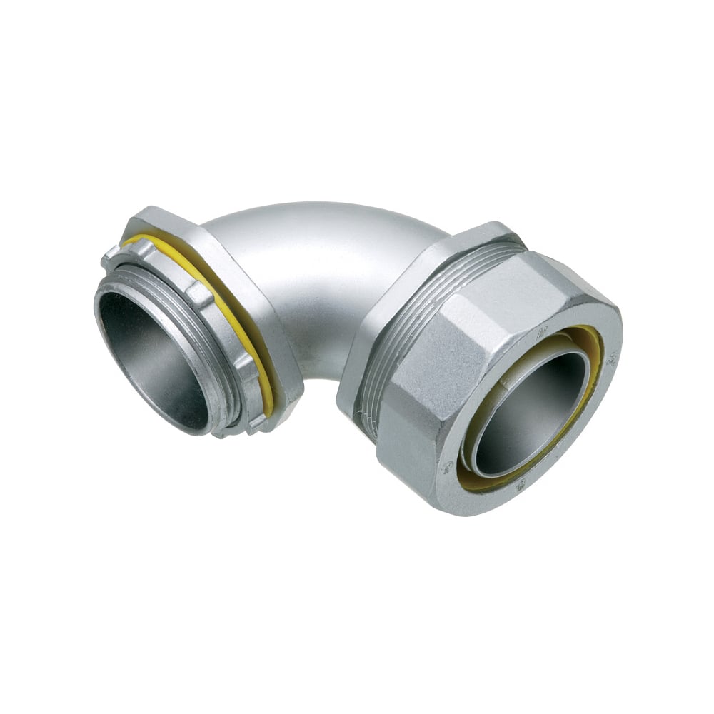 LT90350 Form B Insulated Throat Straight Connector With Insulated Throat, 3-1/2 in Trade, 90 deg, Die Cast Zinc