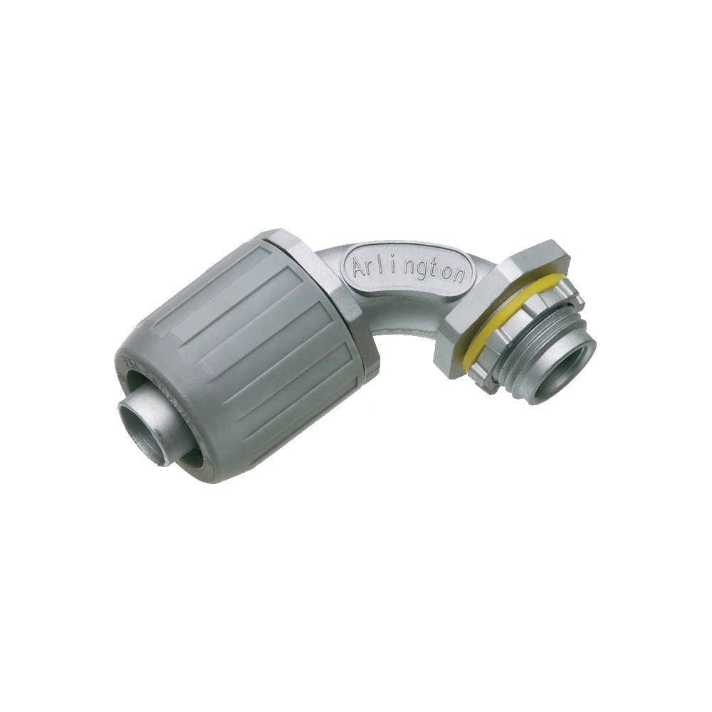 LT905 Snap2IT Push-In Liquid Tight Conduit Connector, 1/2 in Trade, 90 deg, Die Cast Zinc