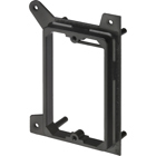 Low voltage bracket for new construction. Mounts vertical or horizontal on wood or metal studs. Non Metallic. Single Gang. For class 2 low voltage wiring.