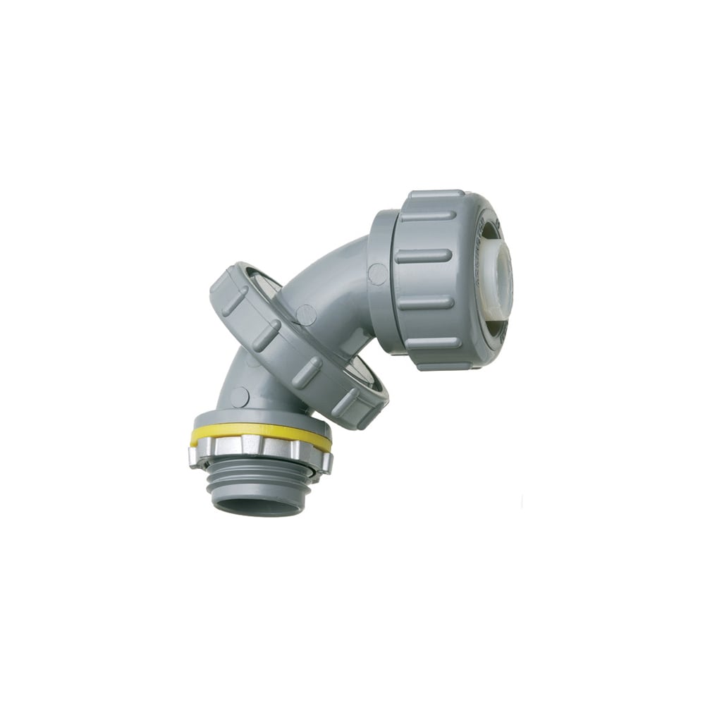 NMLT7590 Non-Metallic Liquidtight Conduit Connector, 3/4 in Trade, 90 deg, Plastic